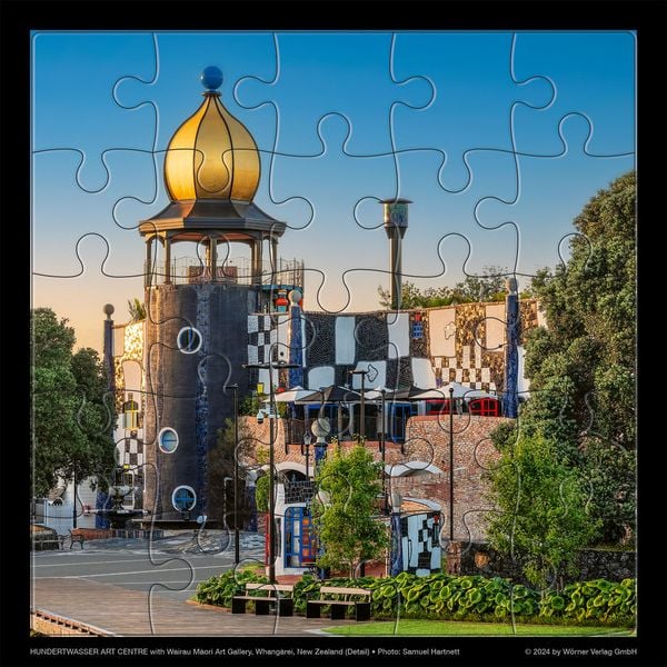 Produktbild: Hundertwasser Puzzle mit Gru&szlig;karte