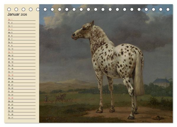 Produktbild: Pferde-&Ouml;lgem&auml;lde. Die Kunst der alten Meister (Tischkalender 2026 DIN A5 quer), CALVENDO Monatskalender