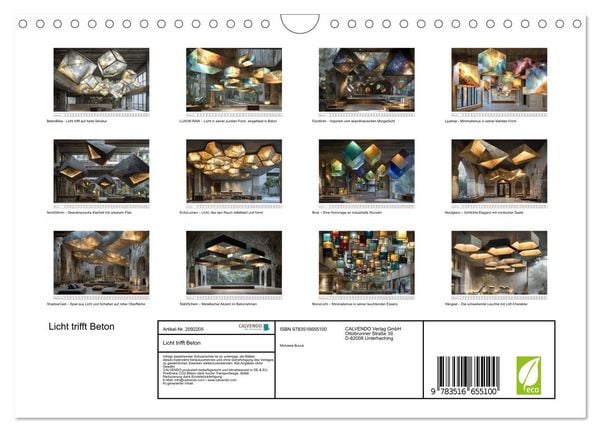 Produktbild: Licht trifft Beton (Wandkalender 2026 DIN A4 quer), CALVENDO Monatskalender