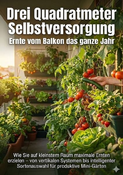 Produktbild: Drei Quadratmeter Selbstversorgung: Ernte vom Balkon das ganze Jahr