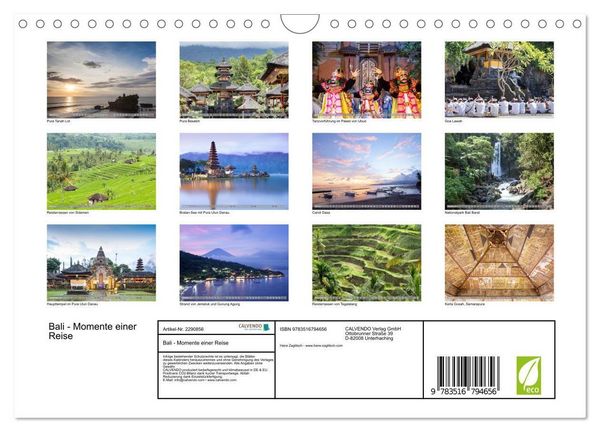 Produktbild: Bali - Momente einer Reise (Wandkalender 2027 DIN A4 quer), CALVENDO Monatskalender