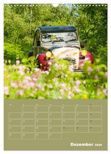Produktbild: Citro&euml;n 2 CV &ndash; Flower Power (Wandkalender 2026 DIN A3 hoch), CALVENDO Monatskalender