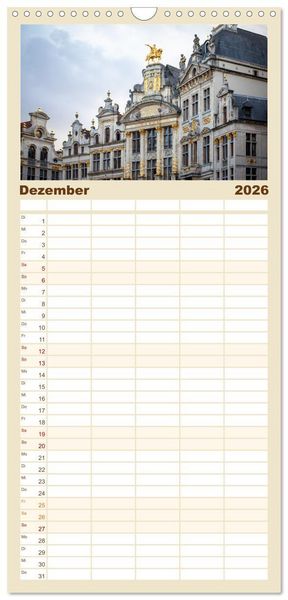 Produktbild: Familienplaner 2026 - Belgien - Bezaubernde Natur und eindrucksvolle St&auml;dte. mit 5 Spalten (Wandkalender, 21 x 45 cm) CALVENDO