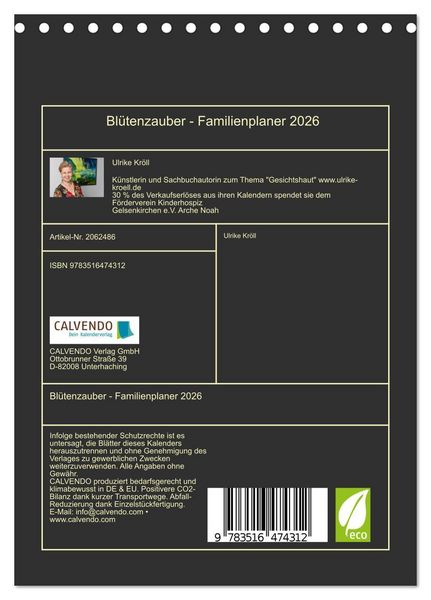 Produktbild: Bl&uuml;tenzauber - Familienplaner 2026 (Tischkalender 2026 DIN A5 hoch), CALVENDO Monatskalender