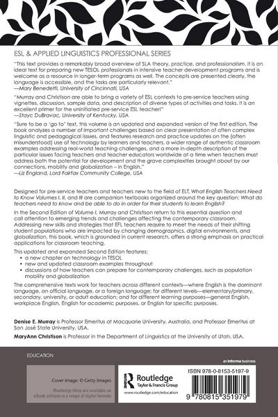 Produktbild: What English Language Teachers Need to Know Volume I