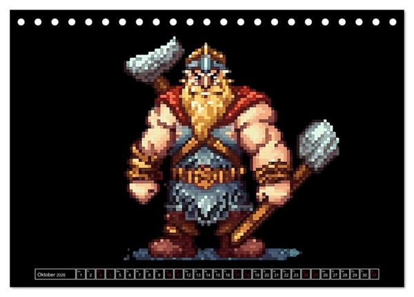 Produktbild: Pixel f&uuml;r Pixel bis Game over (Tischkalender 2026 DIN A5 quer), CALVENDO Monatskalender