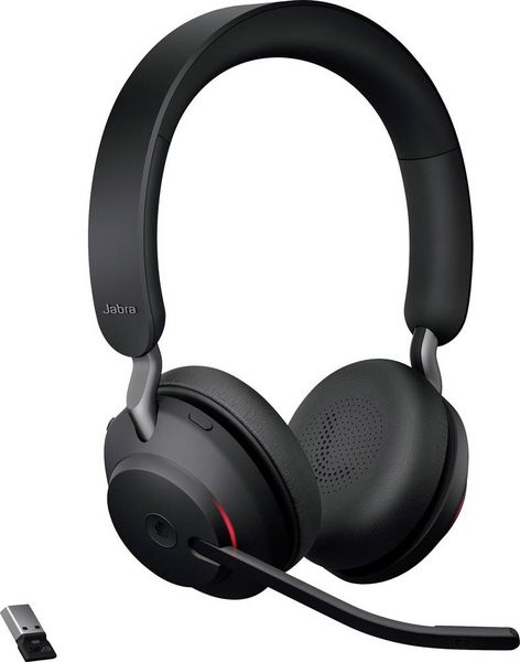 Jabra Evolve2 65 MS Telefon On Ear Headset Bluetooth® Stereo Schwarz Lautstärkeregelung, Batterieladeanzeige, Mikrofon-S