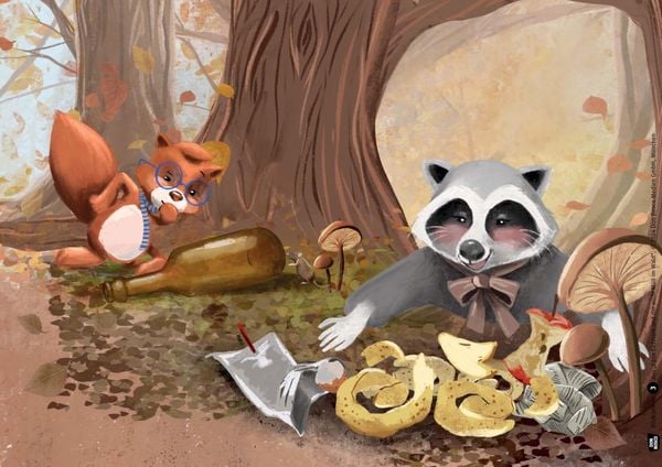 Produktbild: Egon Eichhorn und der wilde M&uuml;ll im Wald. Kamishibai Bildkartenset
