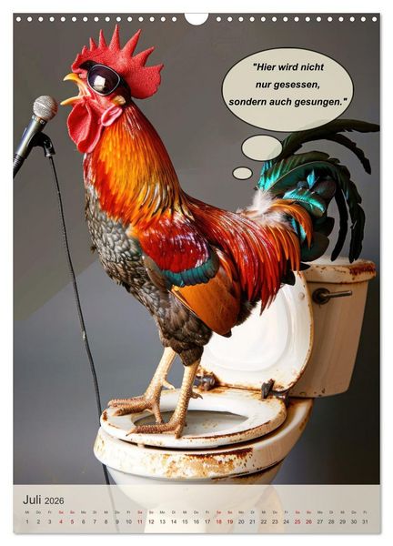 Produktbild: Tierisch lustiger Toilettenhumor (Wandkalender 2026 DIN A3 hoch), CALVENDO Monatskalender