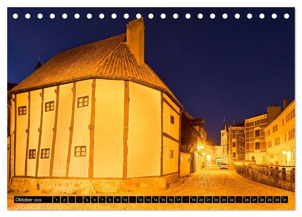 Produktbild: QUEDLINBURG F&Uuml;R NACHTSCHW&Auml;RMER (Tischkalender 2026 DIN A5 quer), CALVENDO Monatskalender