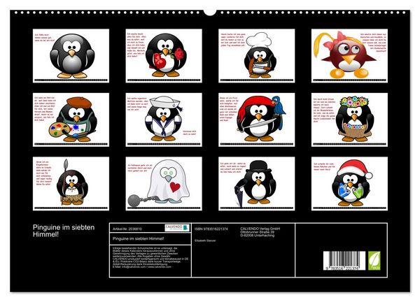 Produktbild: Pinguine im siebten Himmel! (hochwertiger Premium Wandkalender 2026 DIN A2 quer), Kunstdruck in Hochglanz