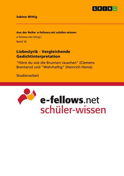 Produktbild: Liebeslyrik - Vergleichende Gedichtinterpretation