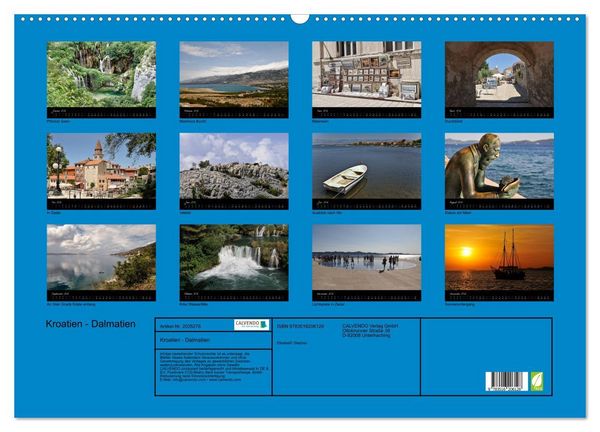 Produktbild: Kroatien - Dalmatien (Wandkalender 2026 DIN A2 quer), CALVENDO Monatskalender