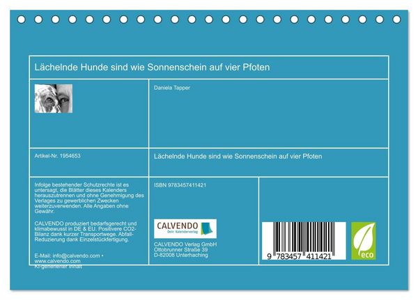Produktbild: L&auml;chelnde Hunde sind wie Sonnenschein auf vier Pfoten (Tischkalender 2026 DIN A5 quer), CALVENDO Monatskalender