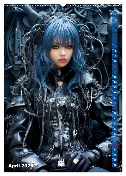 Produktbild: ROCK LADIES Cyber, goth, punk and more (Wall Calendar 2026 DIN A2 portrait), CALVENDO 12 Month Wall Calendar