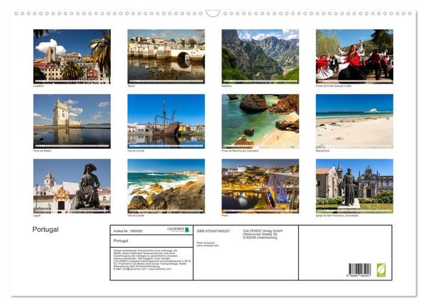 Produktbild: Portugal (Wandkalender 2026 DIN A2 quer), CALVENDO Monatskalender