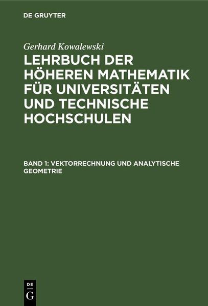 Produktbild: Vektorrechnung und analytische Geometrie