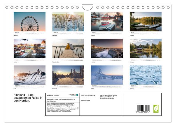 Produktbild: Finnland - Eine bezaubernde Reise in den Norden. (Wandkalender 2026 DIN A4 quer), CALVENDO Monatskalender