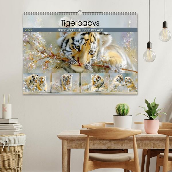 Produktbild: Tigerbabys. Kleine J&auml;ger erkunden die Welt (Wandkalender 2027 DIN A2 quer), CALVENDO Monatskalender