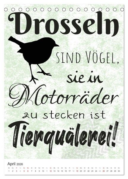 Produktbild: Coole Biker-Spr&uuml;che (Tischkalender 2026 DIN A5 hoch), CALVENDO Monatskalender