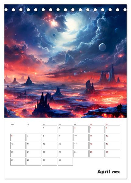 Produktbild: FERNE WELTEN Cooler Terminplaner (Tischkalender 2026 DIN A5 hoch), CALVENDO Monatskalender