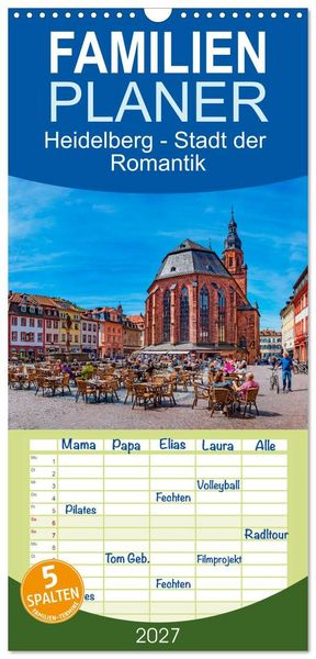 Produktbild: Familienplaner 2027 - Heidelberg - Stadt der Romantik mit 5 Spalten (Wandkalender, 21 x 45 cm) CALVENDO
