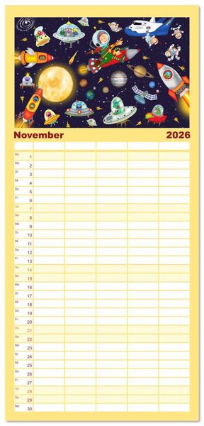 Produktbild: Familienplaner 2026 - Wimmelig durch das Jahr mit 5 Spalten (Wandkalender, 21 x 45 cm) CALVENDO