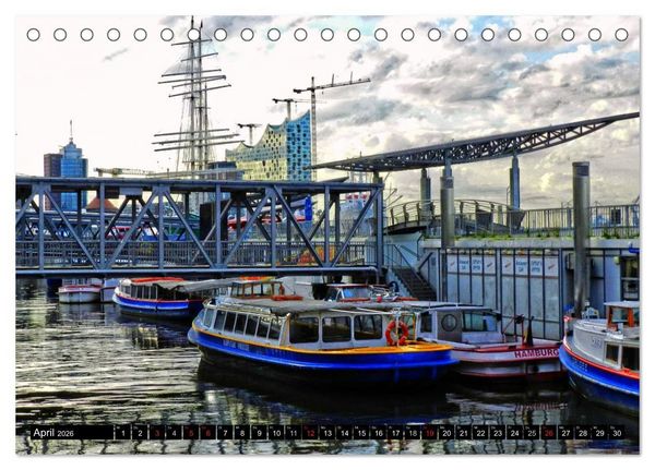 Produktbild: Faszination Hafen - Hamburg (Tischkalender 2026 DIN A5 quer), CALVENDO Monatskalender