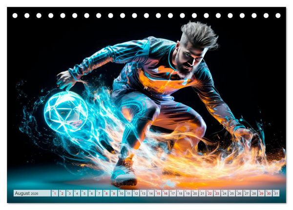 Produktbild: FU&szlig;BALLFIEBER Dynamische Szenen (Tischkalender 2026 DIN A5 quer), CALVENDO Monatskalender