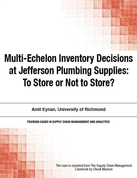 Produktbild: Multi-Echelon Inventory Decisions at Jefferson Plumbing Supplies