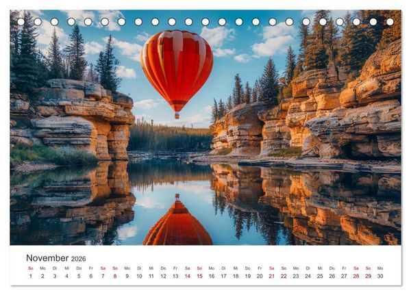 Produktbild: Freiheit im Wind - Mit dem Ballon durchs Jahr (Tischkalender 2026 DIN A5 quer), CALVENDO Monatskalender