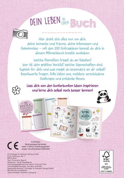 Produktbild: Mein Eintragbuch 100 Ideen: Das bin ich