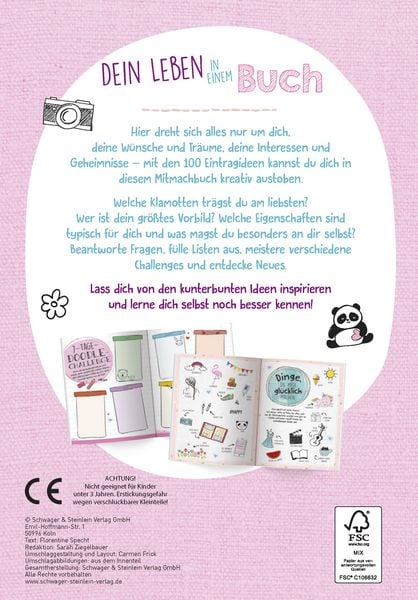 Produktbild: Mein Eintragbuch 100 Ideen: Das bin ich