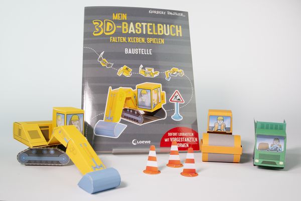 Produktbild: Mein 3D-Bastelbuch - Falten, kleben, spielen - Baustelle