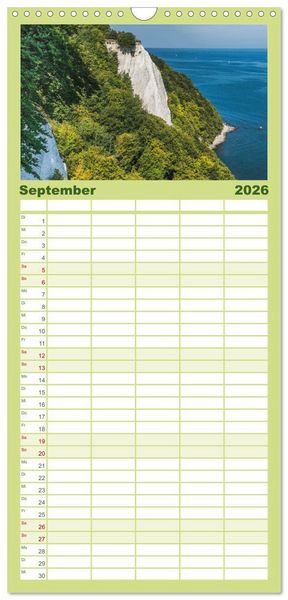 Produktbild: Familienplaner 2026 - Entdeckungen auf der Insel R&uuml;gen mit 5 Spalten (Wandkalender, 21 x 45 cm) CALVENDO