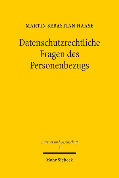 Produktbild: Datenschutzrechtliche Fragen des Personenbezugs