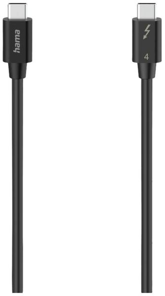 Hama Thunderbolt Anschlusskabel Thunderbolt™ (USB-C®) Stecker, Thunderbolt™ (USB-C®) Stecker 0.8m Schwarz 00200659 doppe