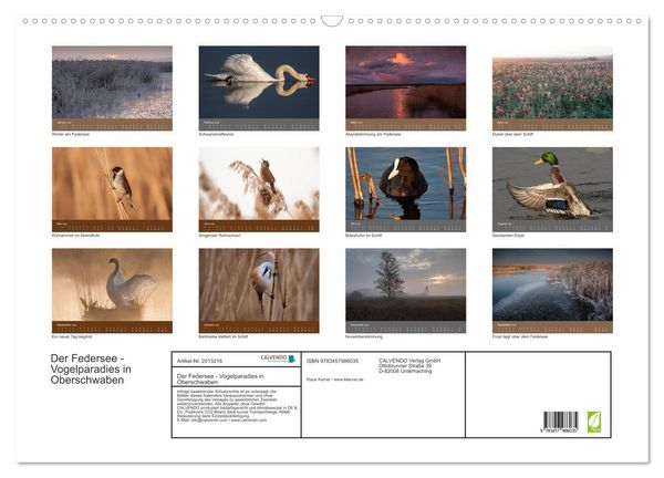 Produktbild: Der Federsee - Vogelparadies in Oberschwaben (Wandkalender 2026 DIN A2 quer), CALVENDO Monatskalender