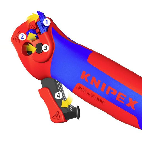 Produktbild: Knipex 16 50 145 SB Abisoliermesser Geeignet f&uuml;r Rundkabel 7mm (max)