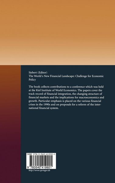 Produktbild: The World's New Financial Landscape: Challenges for Economic Policy