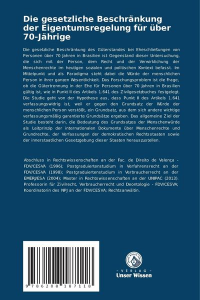 Produktbild: Die gesetzliche Beschr&auml;nkung der Eigentumsregelung f&uuml;r &uuml;ber 70-J&auml;hrige