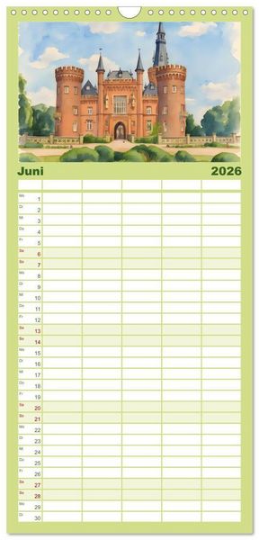 Produktbild: Familienplaner 2026 - Deutsche Schl&ouml;sser und Burgen mit 5 Spalten (Wandkalender, 21 x 45 cm) CALVENDO