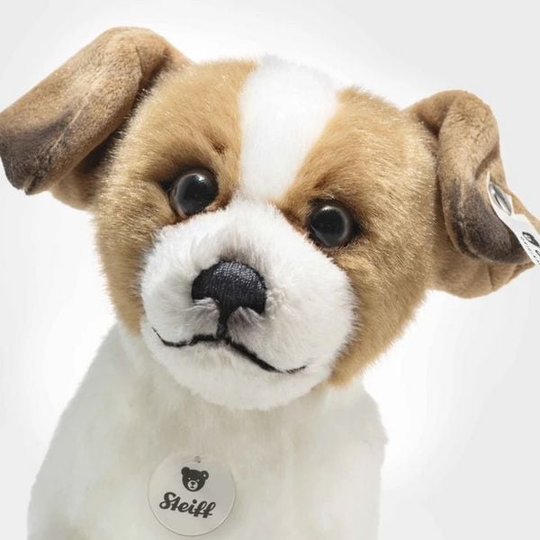 Produktbild: Steiff 076060 - Hund Terrie, stehend, wei&szlig;/hellbraun, Pl&uuml;sch, 17 cm