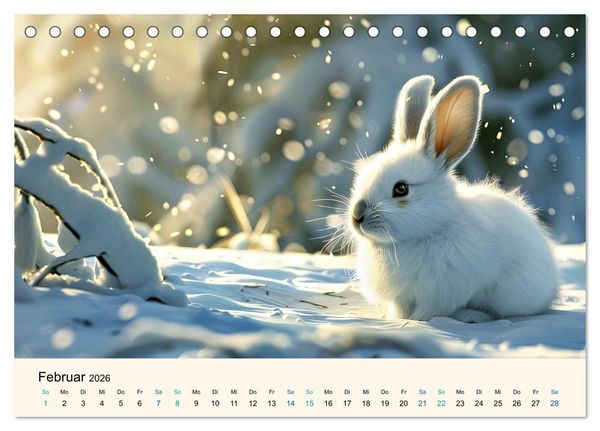 Produktbild: Tierkinder in Eis und Schnee (Tischkalender 2026 DIN A5 quer), CALVENDO Monatskalender