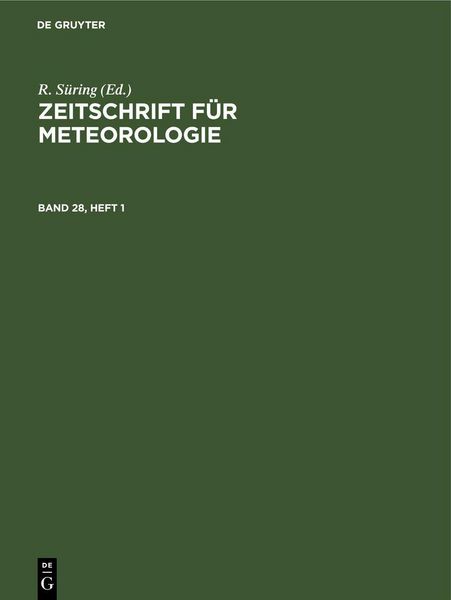 Produktbild: Zeitschrift f&uuml;r Meteorologie. Band 28, Heft 1