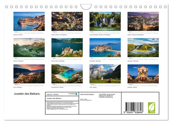 Produktbild: Juwelen des Balkans (Wandkalender 2026 DIN A4 quer), CALVENDO Monatskalender