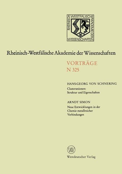 Produktbild: Clusteranionen: Struktur und Eigenschaften. Neue Entwicklungen in der Chemie metallreicher Verbindungen