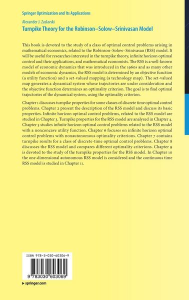 Produktbild: Turnpike Theory for the Robinson&ndash;Solow&ndash;Srinivasan Model