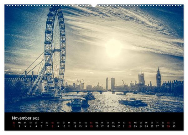 Produktbild: London an der Themse (Wandkalender 2026 DIN A2 quer), CALVENDO Monatskalender