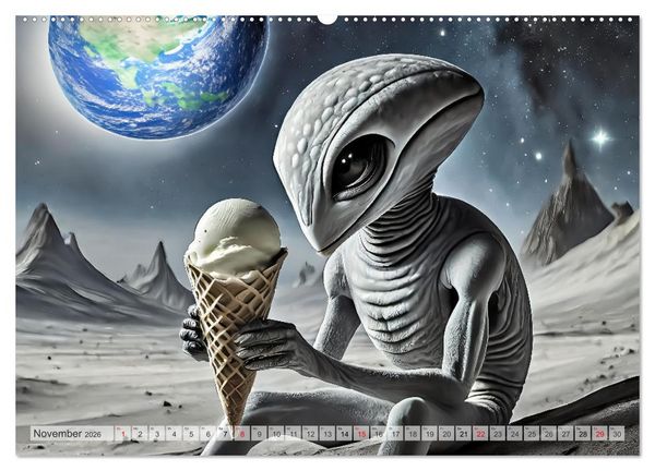 Produktbild: Aliens auf Tour (hochwertiger Premium Wandkalender 2026 DIN A2 quer), Kunstdruck in Hochglanz